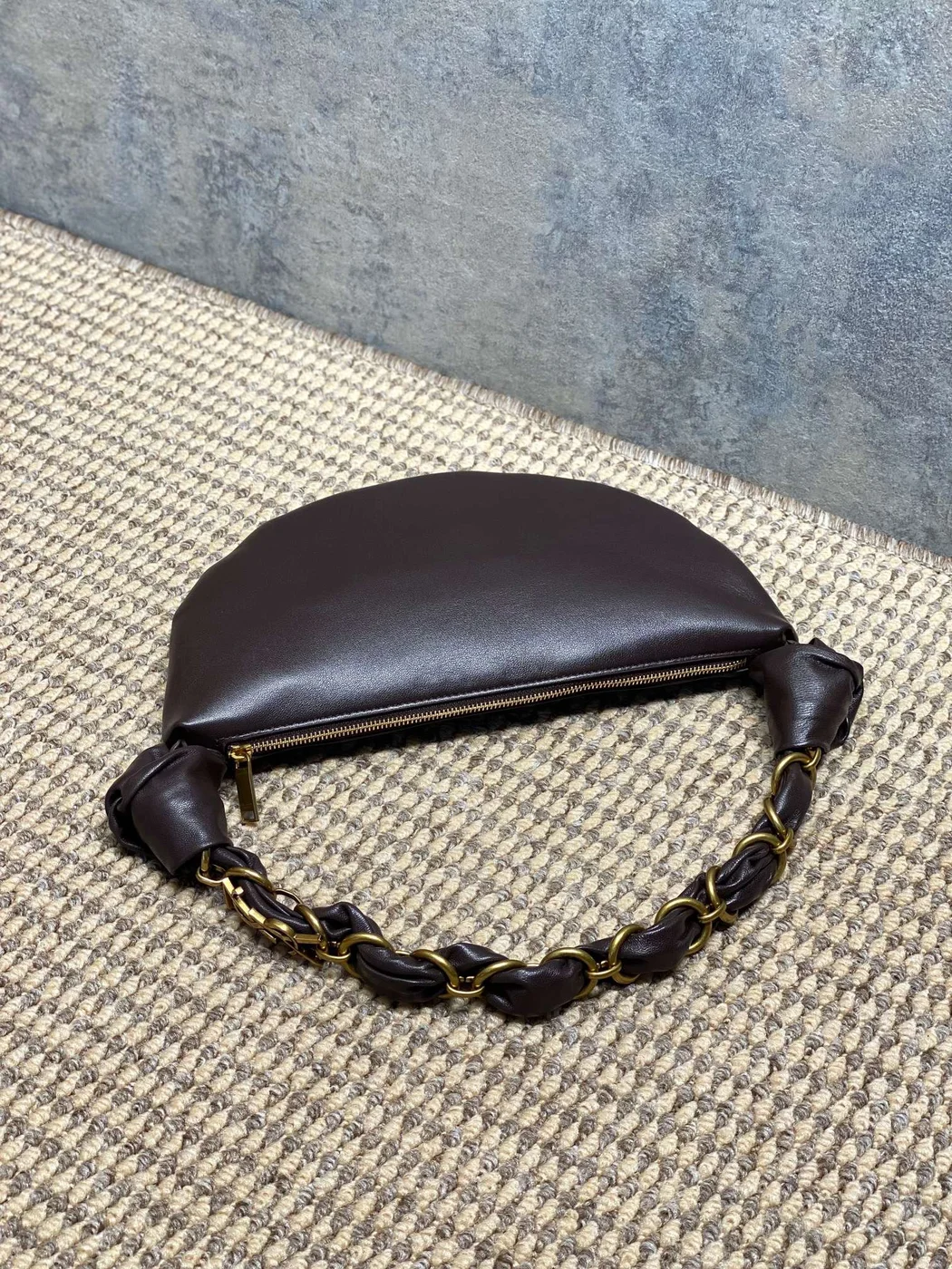 Saint Laurent Amalia Mini Hobo Bag — Dark Brown product view 5