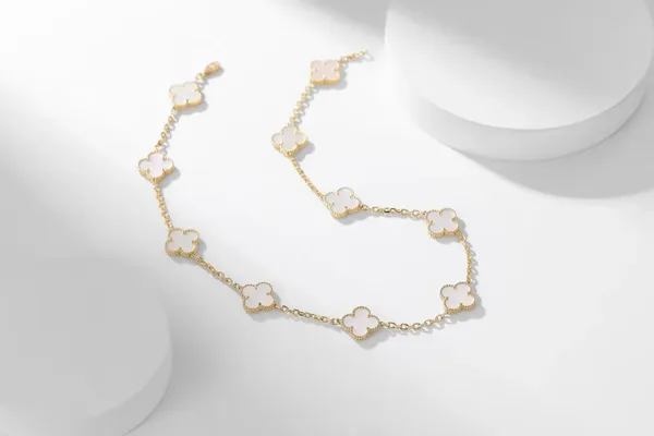 Van Cleef & Arpels Alhambra White Ten-Motif Gold-Tone Necklace product photo