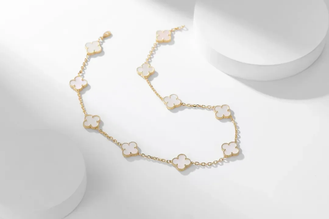 Van Cleef & Arpels Alhambra White Ten-Motif Gold-Tone Necklace product view 1