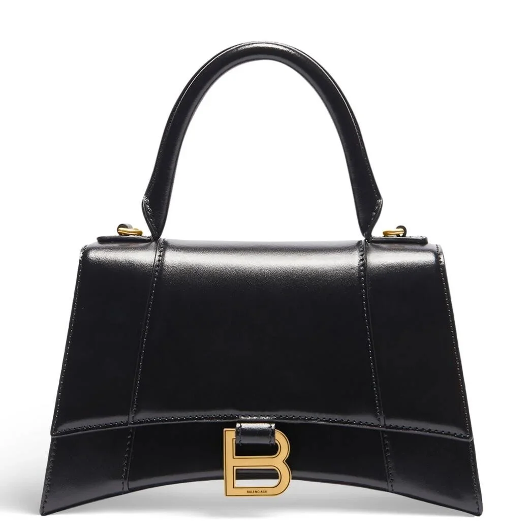 Balenciaga Hourglass Small Bag in Black Box Calfskin product view 1