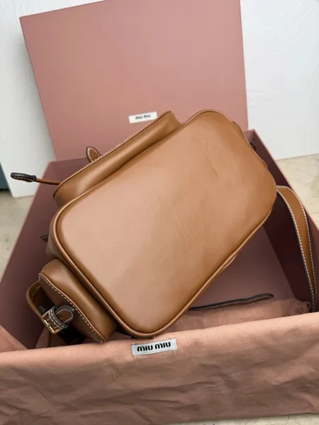 Miu Miu Large Backpack in Brown Calfskin product view 7