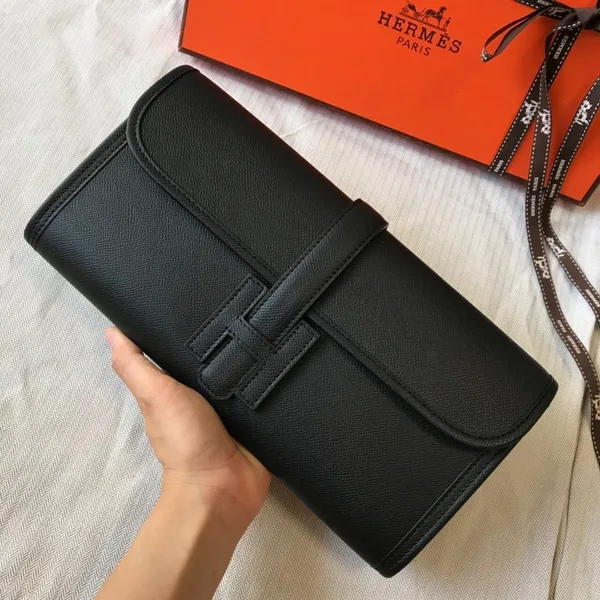 Hermes Jige Elan 29 Clutch Bag In Black Epsom Leather product photo