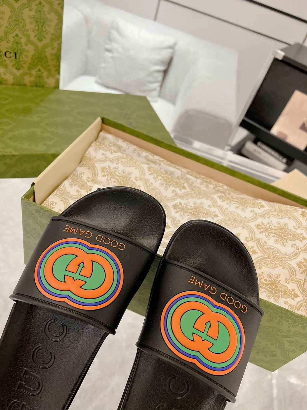 Gucci Good Game Slide Sandals Black product view 5