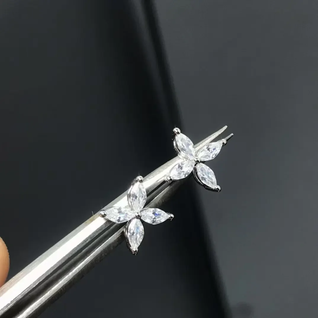 Tiffany & Co. Victoria Flower Stud Earrings Silver-Tone product view 1