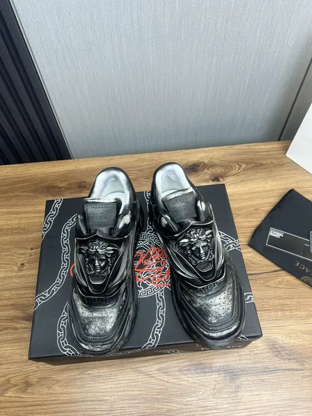 Versace Leather Sneakers in Black product view 2
