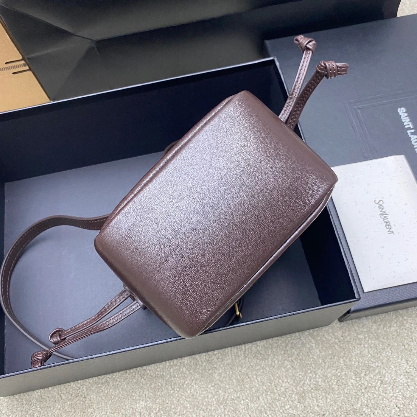 Saint Laurent Jamie Mini Shoulder Pouch — Dark Brown product view 4