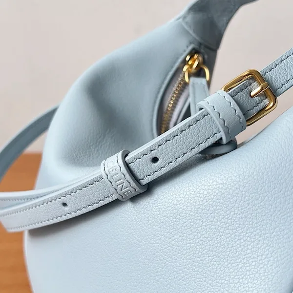 Celine Lulu Teen Hobo Bag in Blue Grained Calfskin product view 9