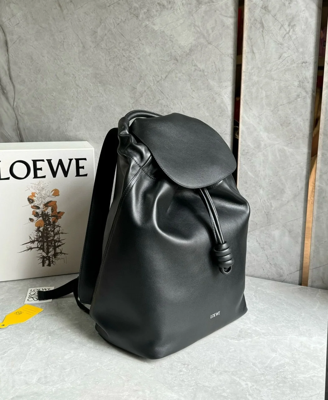 Loewe Flamenco Backpack in Black Supple Calfskin product view 4