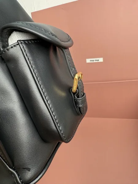 Miu Miu Large Backpack in Black Calfskin product view 6