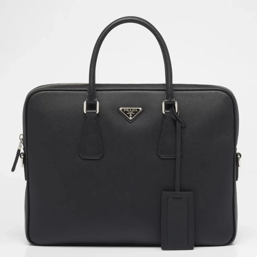 Prada Briefcase in Black Saffiano Leather product view 1
