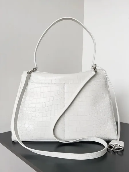 Balenciaga Rodeo Large Bag in White Croc-Embossed Calfskin product view 6