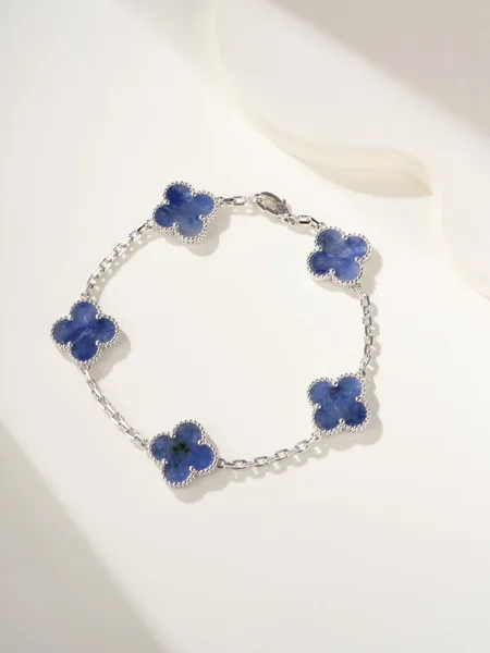 Van Cleef & Arpels Alhambra Blue Five-Clover Silver-Tone Bracelet product photo