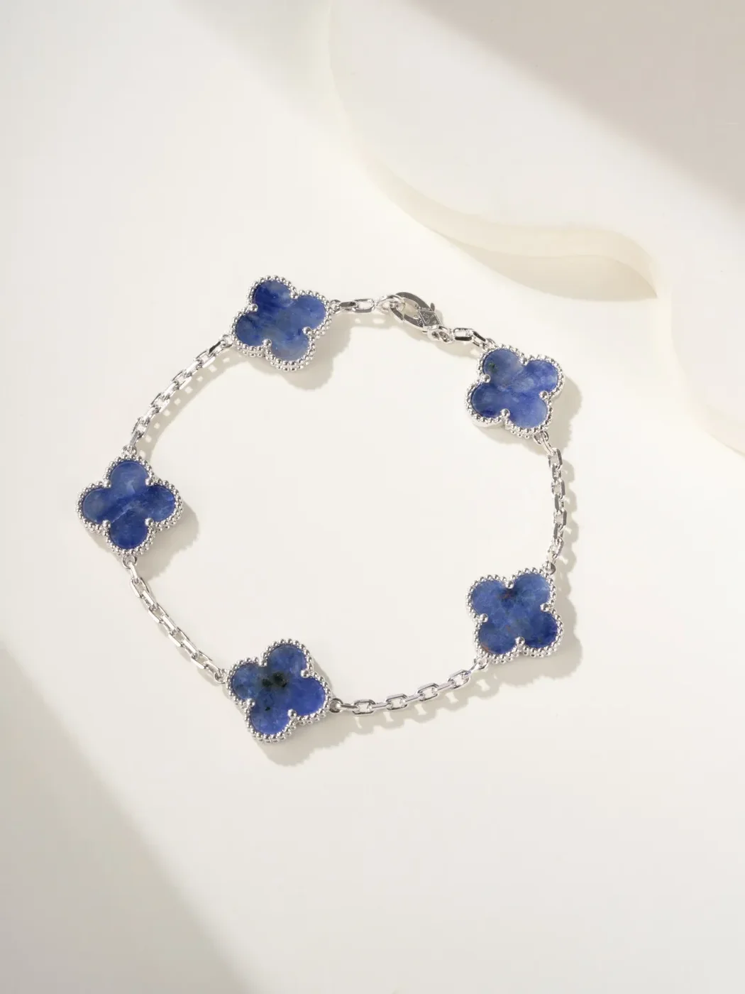 Van Cleef & Arpels Alhambra Blue Five-Clover Silver-Tone Bracelet product view 1