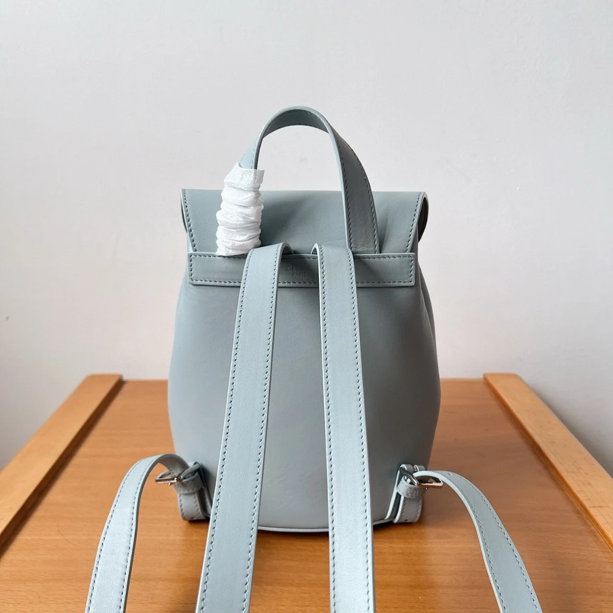 Celine Bonnie Backpack in Light Blue Calfskin product view 4