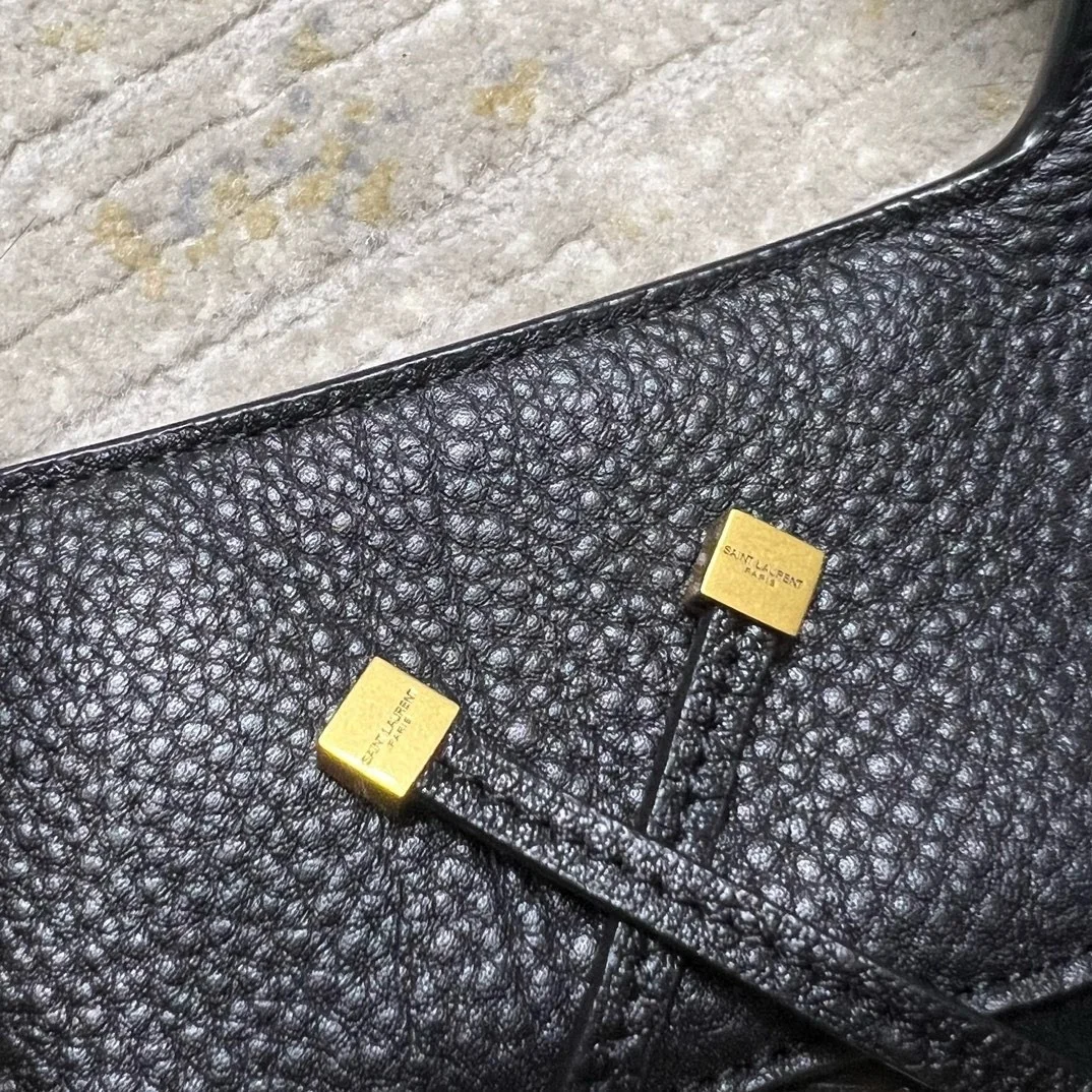 Saint Laurent Bea Tote Bag in Black Grained Leather product view 9