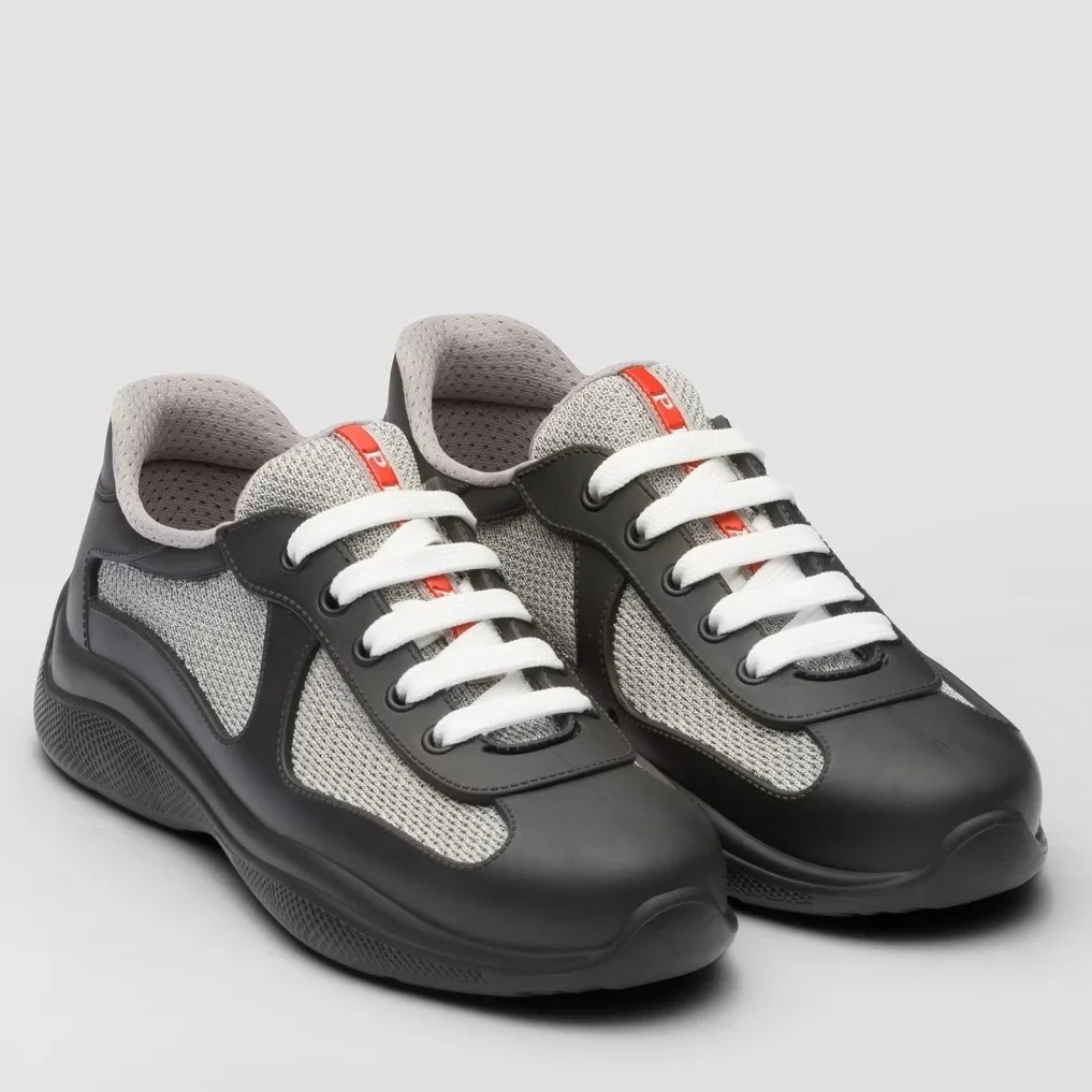 Prada America’s Cup Sneakers in Black Rubber and Bike Fabric product view 1