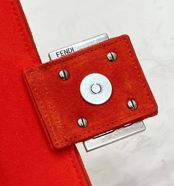 Fendi Baguette Chain Midi Bag In Piment FF Fabric product view 8