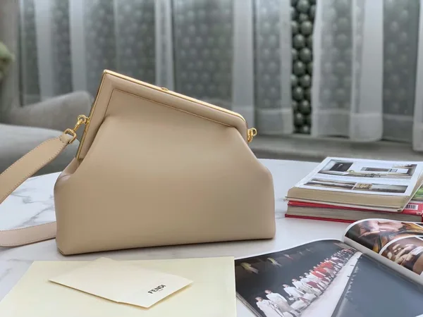 Fendi First Medium Bag In Beige Nappa Leather product view 4