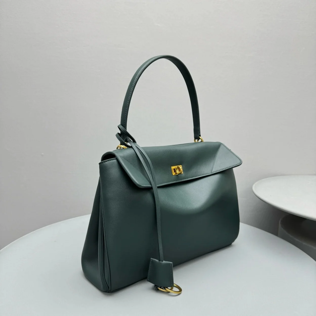 Balenciaga Rodeo Medium Bag in Dark Green Calfskin product view 5