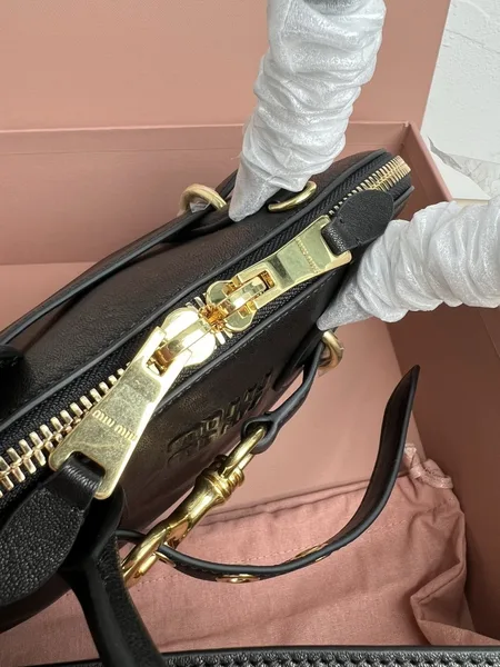Miu Miu Aventure Small Top-handle Bag in Black Nappa Leather product view 8