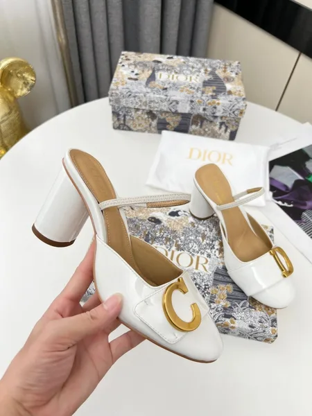 Dior C’est Slingback Pumps 80MM in White Patent Calfskin product view 2