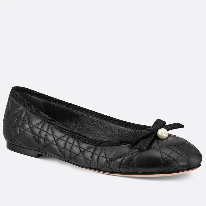 Dior Ballerina Flats in Black Quilted Cannage Calfskin product view 1
