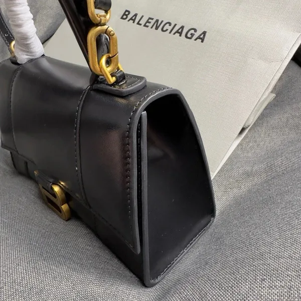 Balenciaga Hourglass XS Bag in Black Box Calfskin product view 10