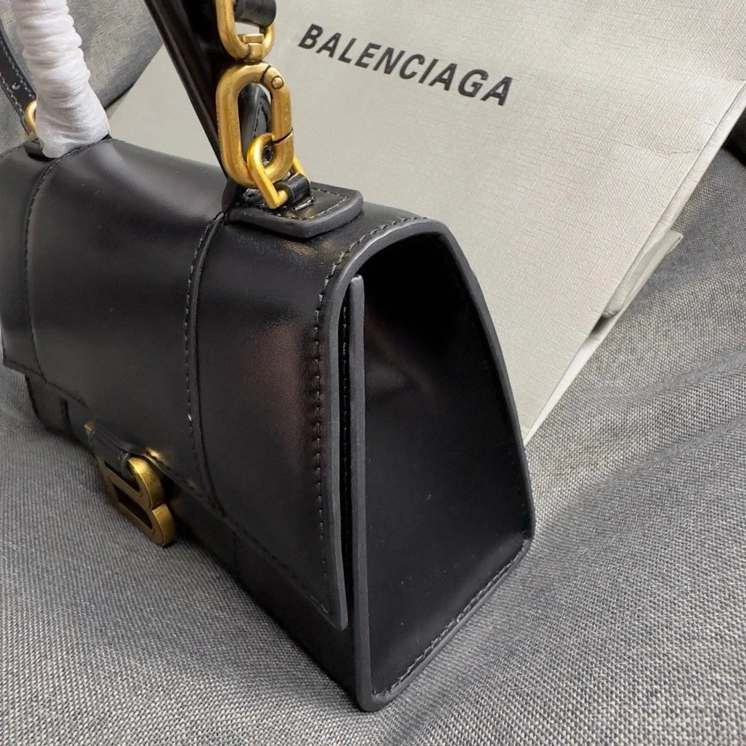 Balenciaga Hourglass XS Bag in Black Box Calfskin product view 10