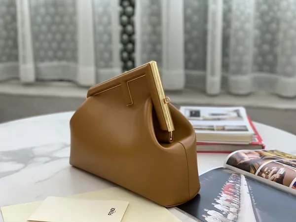 Fendi First Medium Bag In Brown Nappa Leather product view 3