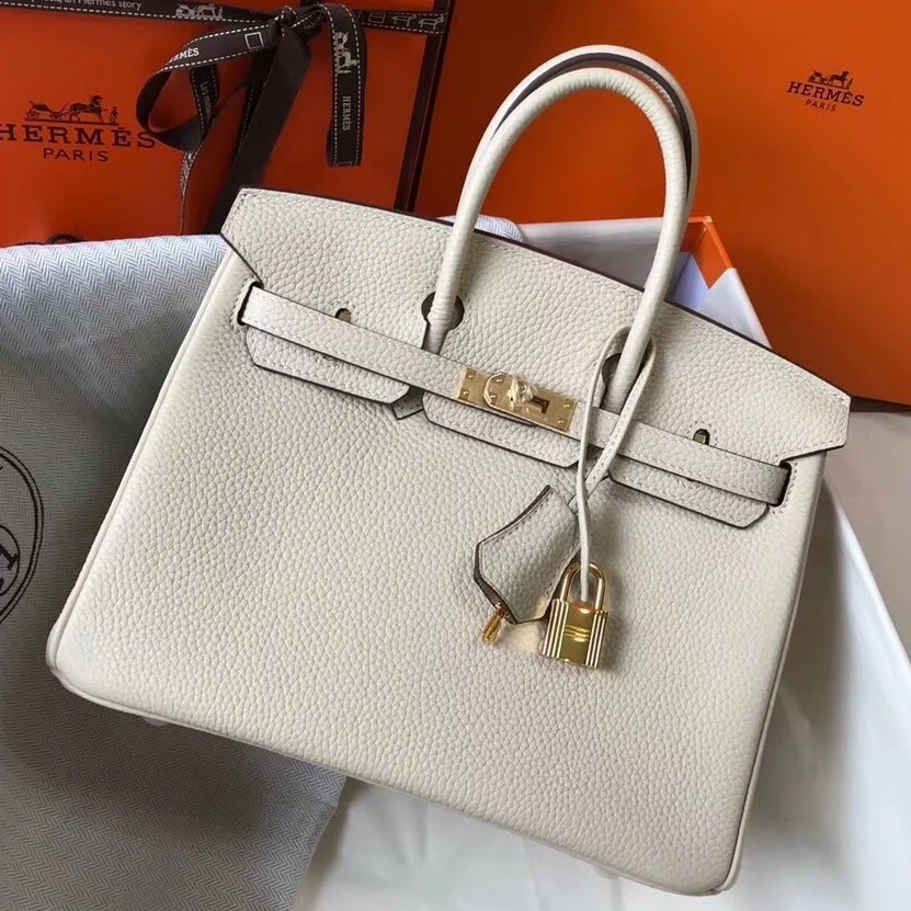 Hermes Birkin 25 Bag In Beton Clemence Leather with GHW product view 1