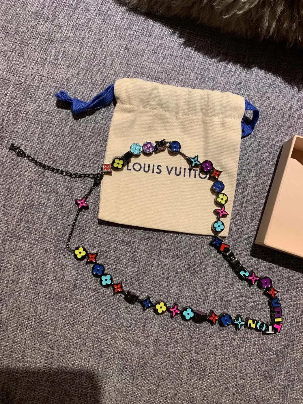 Louis Vuitton Multicolor Enamel Blossom Chain Bracelet Black with Multicolor Accents product view 2