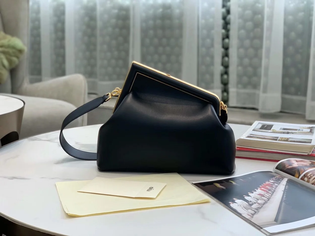 Fendi First Medium Bag In Black Nappa Leather product view 5