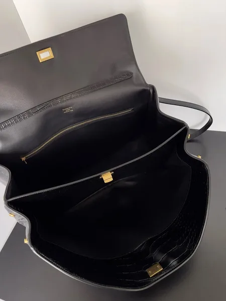 Balenciaga Rodeo Large Bag in Black Croc-Embossed Calfskin product view 2