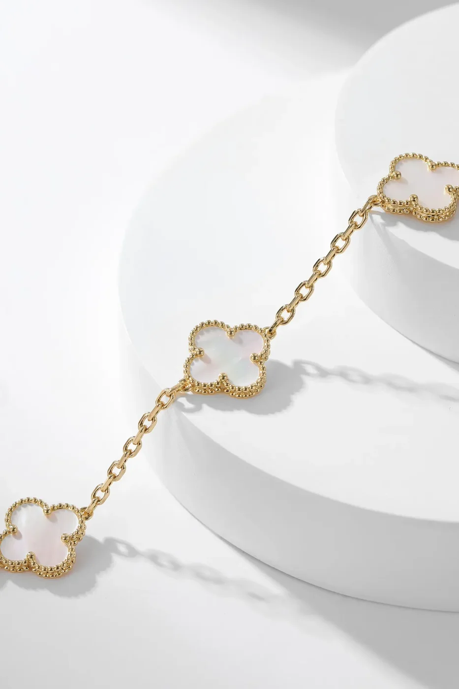Van Cleef & Arpels Alhambra White Ten-Motif Gold-Tone Necklace product view 6