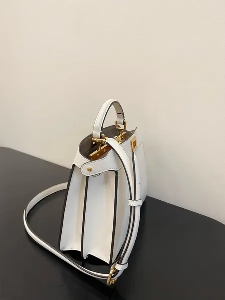 Fendi Peekaboo ISeeU Medium Bag In White Calfskin product view 9