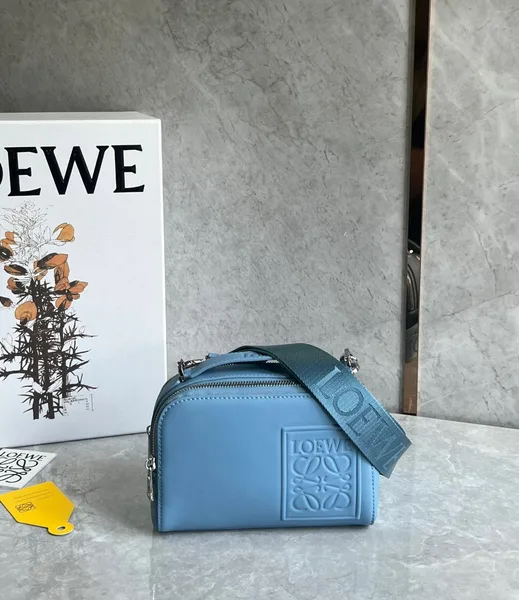 Loewe Mini Camera Crossbody Bag in Blue Calfskin product view 2