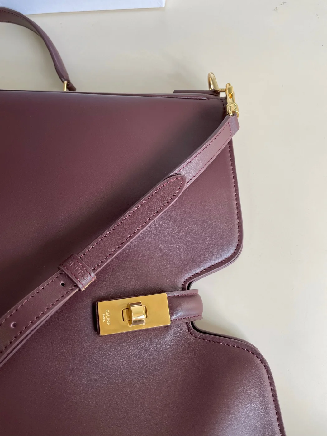 Celine Medium Camille 16 Soft Bag In Smooth Calfskin — Burgundy product view 8