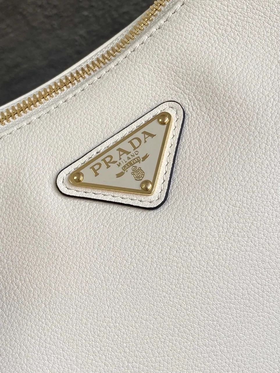 Prada Aimee Large Shoulder Bag in White Leather product view 4