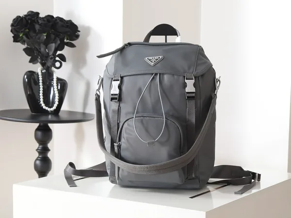 Prada Backpack in Mercury Gray Re-Nylon product view 8