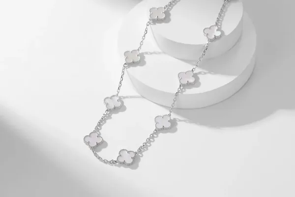 Van Cleef & Arpels Alhambra White Ten-Motif Silver-Tone Necklace product view 4