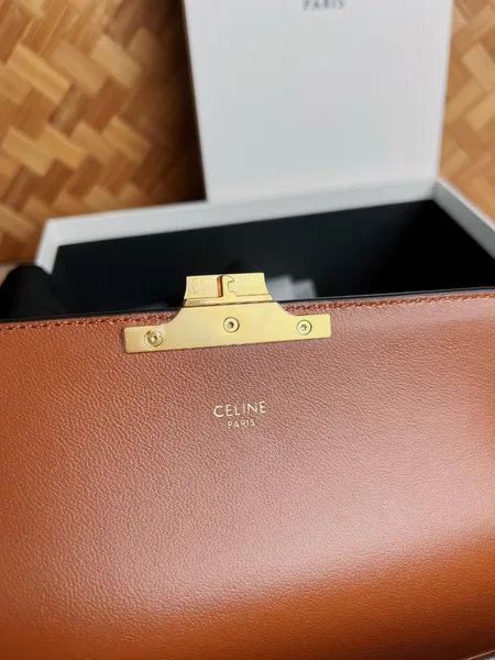 Celine Claude Shoulder Bag in Black Triomphe Canvas product view 6
