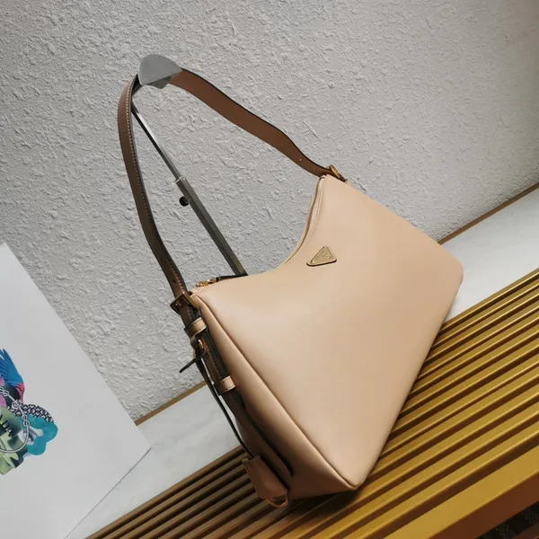 Prada Aimee Large Shoulder Bag in Travertine Leather product view 7