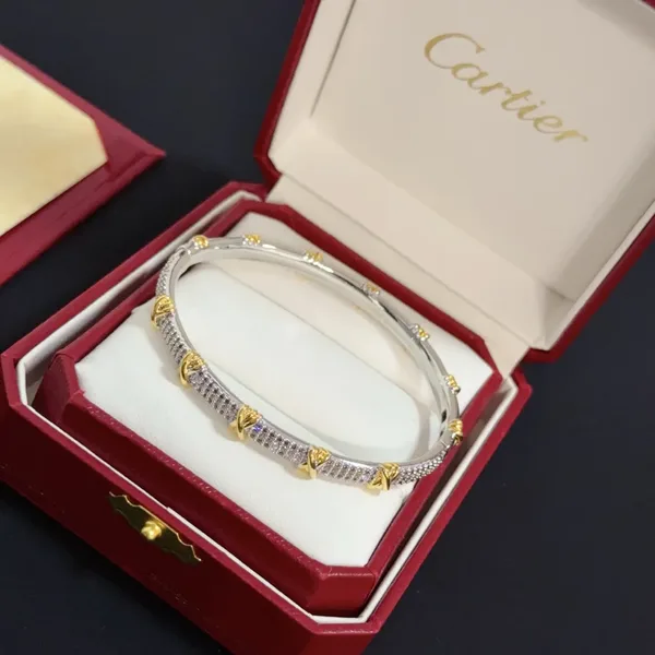 Cartier Two-Tone Beaded Bangle Bracelet product view 2