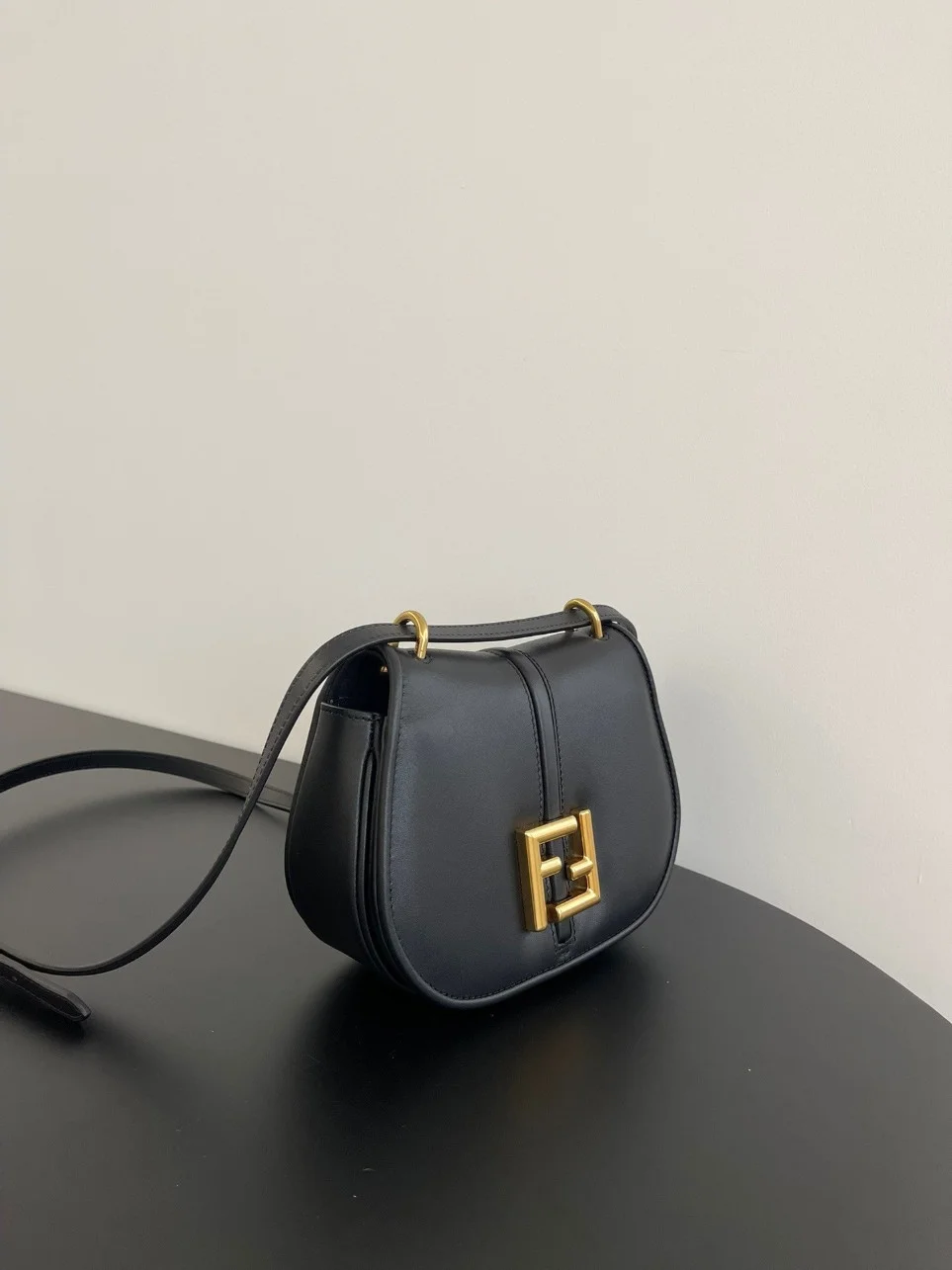Fendi C’mon Small Bag in Black Calfskin product view 2