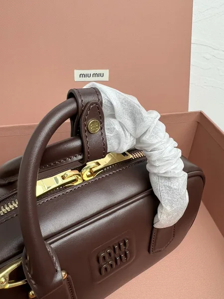 Miu Miu Arcadie Medium Bag in Dark Brown Leather product view 8