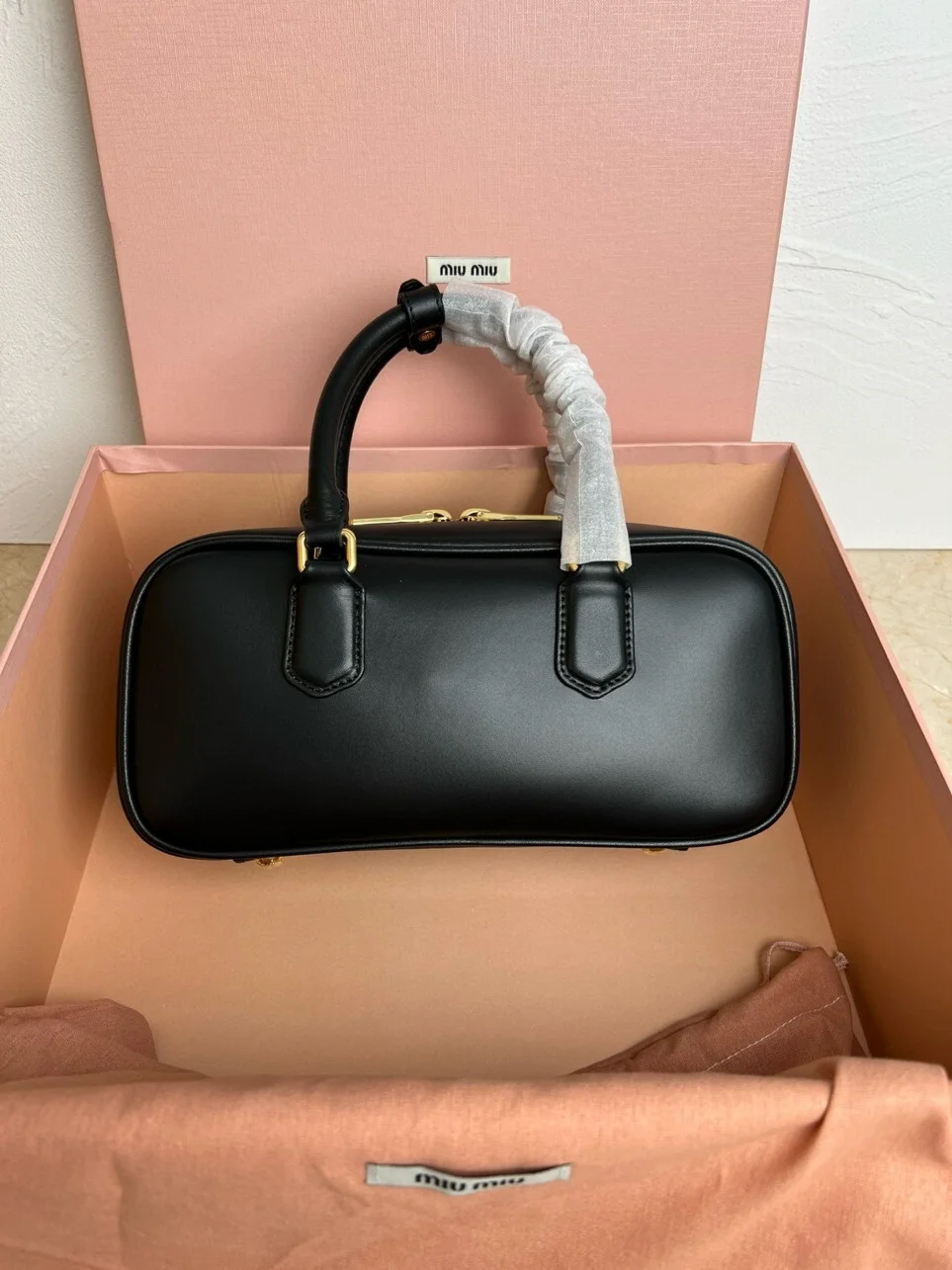 Miu Miu Arcadie Large Bag in Black Leather product view 3