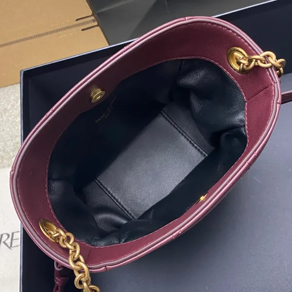 Saint Laurent Jamie Mini Shoulder Pouch — Burgundy product view 8