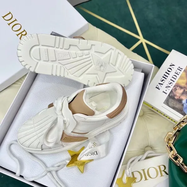 Dior Dior-ID Sneakers In White Leather with Nude Strap product view 8