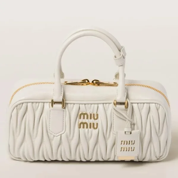 Miu Miu Arcadie Large Bag in White Matelasse Leather product photo