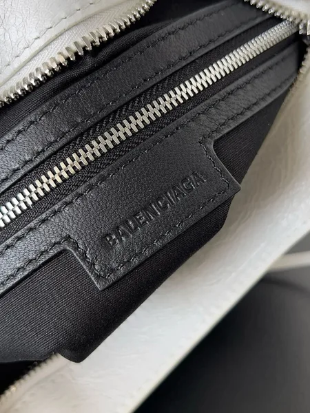 Balenciaga Le City Small Bag in White Arena Lambskin product view 2